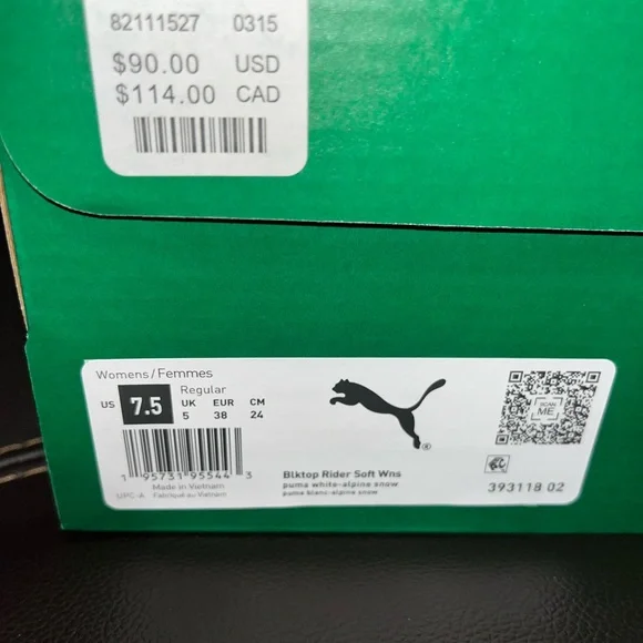 Puma Beige & White Sneakers Shoes sz women’s 7 NIB NWT - Picture 7 of 11